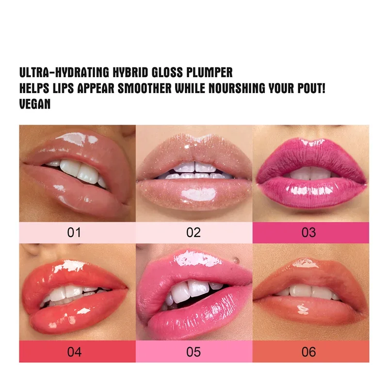 HANDAIYAN PLUMP & POUT Lip Plumping Booster Gloss High Shine for Plumper Looking Lips Extreme Shine Crystal Volume Lip Oil Hot 5