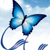 Large135cm Blue Butterfly LED Kite Single Line Bird Kites For Children Adults Outdoor Fun Animal Toy With Hand Line Factory 1