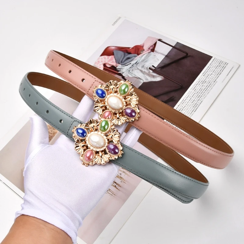 

634C Dress Waist Finery Chain Belt for Tulle Skirt Prom Banquet Club Party Gemstones Waist Belt for splendor Dresses