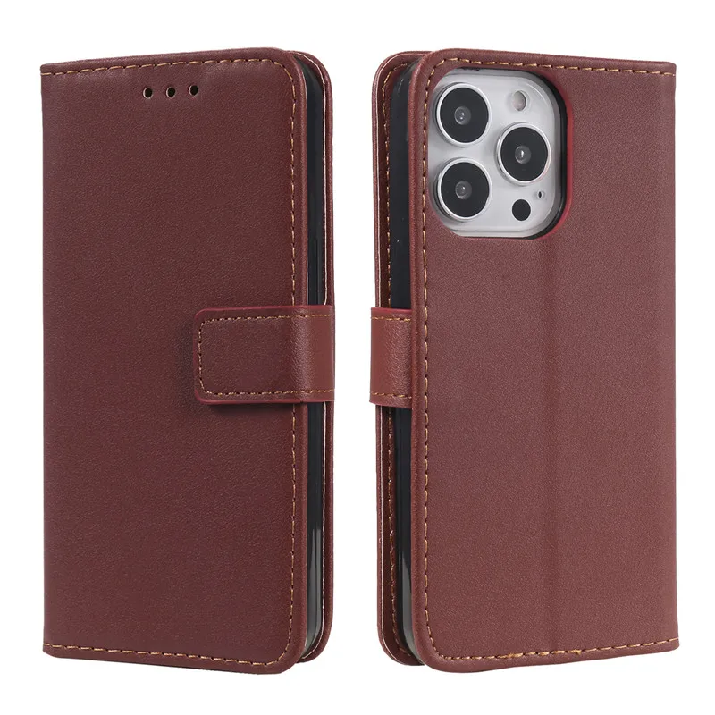 Leather Flip Wallet Case with Stand Feature