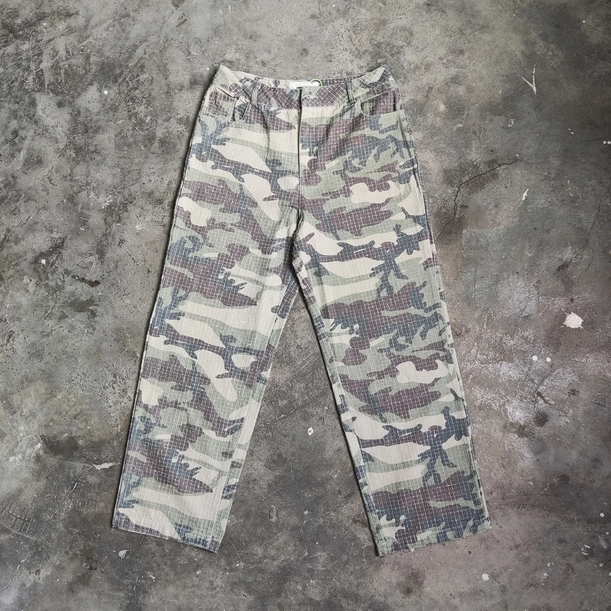 Yao888 Camouflage 100% Cotton Straight Leg Pants For Men Streetwear Vintage Casual High Streetwear Cargo Pants For Men