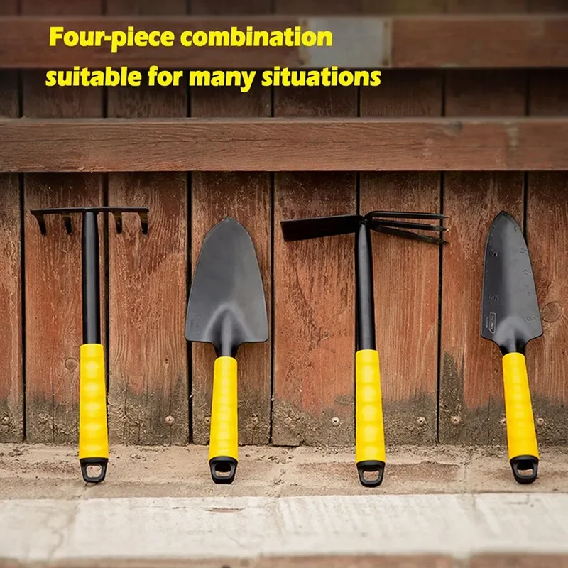 Deli Gardening Tool Sets Shovel Hoe Harrow 1/3/4 Pcs with PP Coated Handle,Garden Lawn Farmland Transplant Gardening Bonsai Tool 2