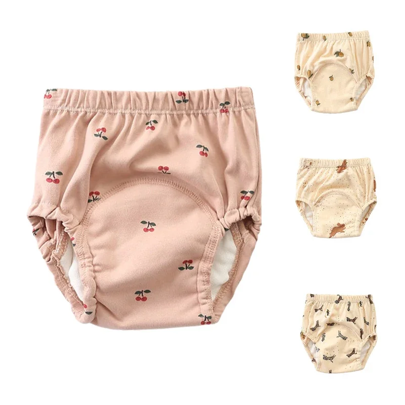 Cute Printed Toddler Training Pants Baby Washable Cloth Diapers Reusable Nappies Infant Breathable Panties baby training pants cloth diapers