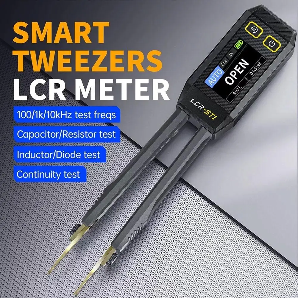 Mini Smart Tweezer LCR SMD ESR Tester Resistance Capacitance Inductance Continuity Diode Test Measurement Tools