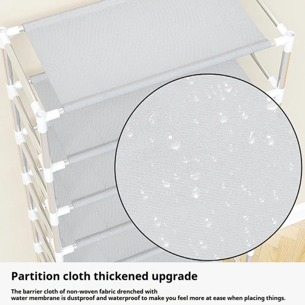 Multi-layer Shoe Rack Organizer Large Capacity Boot Storage Cabinet Non-woven Corridor Entrance Bracket Metal Shoe Cabinet