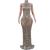 Gorgeous Silver Mermaid Dress Bodycon Halter Sleeveless Ballroom Evening Festival Clothing Prom Special Ocassion Show X2201017