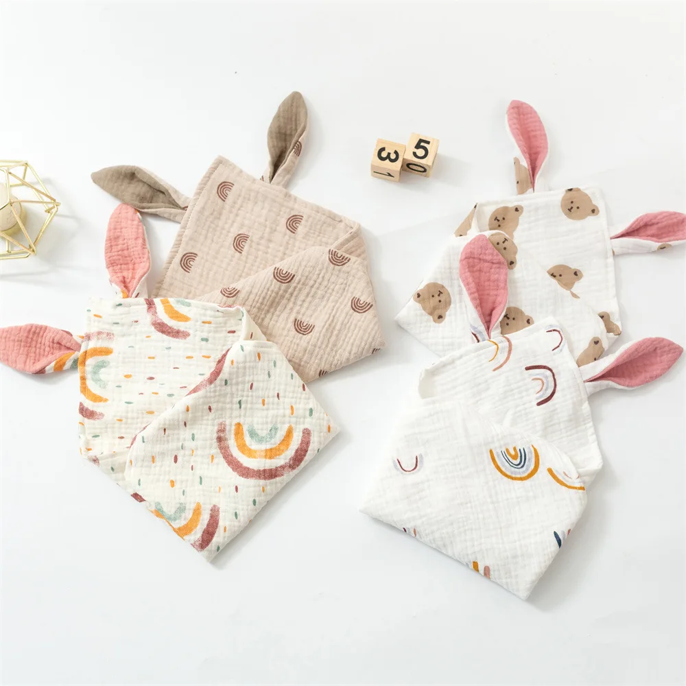 Muslin Square Towel Baby Blankets Newborn Sleeping Doll Soothe Appease Towel Cotton Baby Comforter Burp Cloth Teether Baby Stuff 6