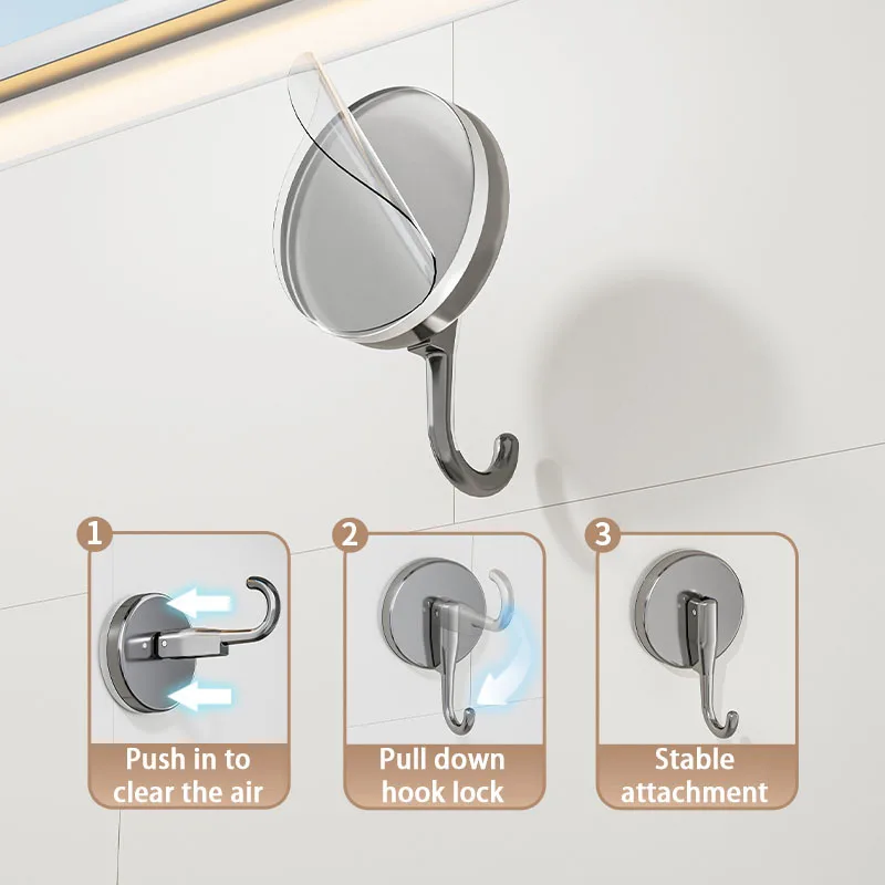 Removable Vacuum Suction Cup Hook Clothes Towel Rack Kitchen Bathroom Without Marks Hanger Hooks Wall Home Accessories