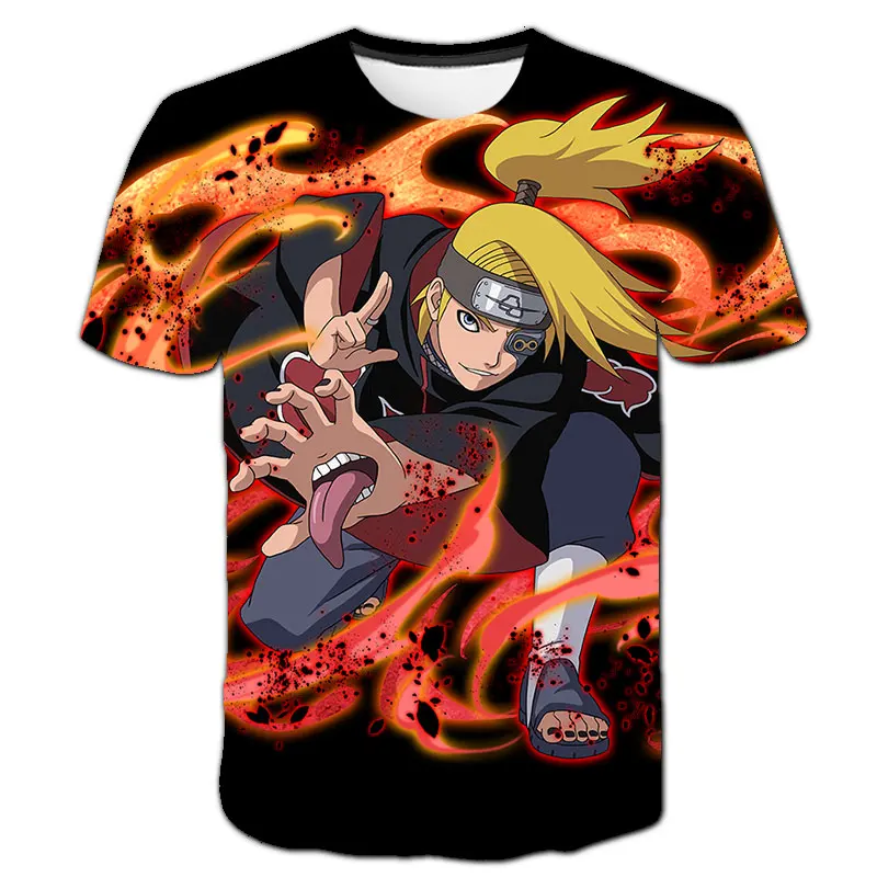 Japan Anime Men's T-shirt Kakashi Boys Girls T-shirt 3D Print Akatsuki Short Sleeve Oversized Men's T-shirt Naruto Mens Clothing - Image 5