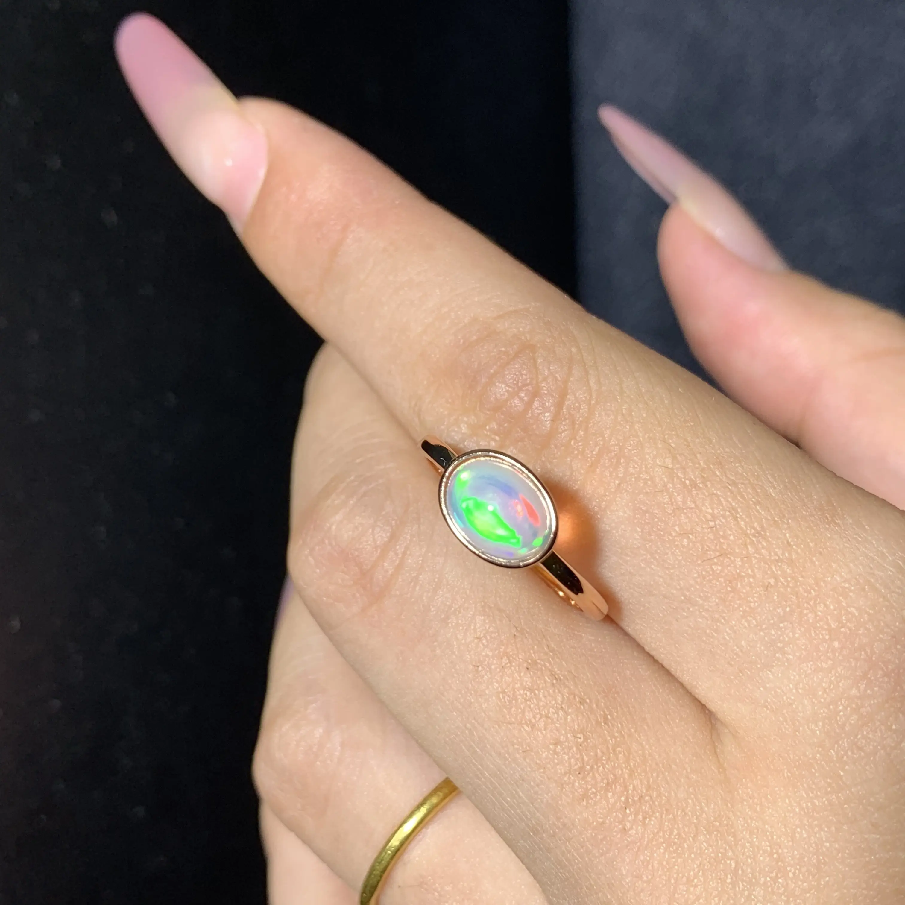 Natural Opal Rings 925 Sterling Silver Oval 4*6mm Rings Fashion Jewelry Wedding Rings Ladies Luxury Jewelry