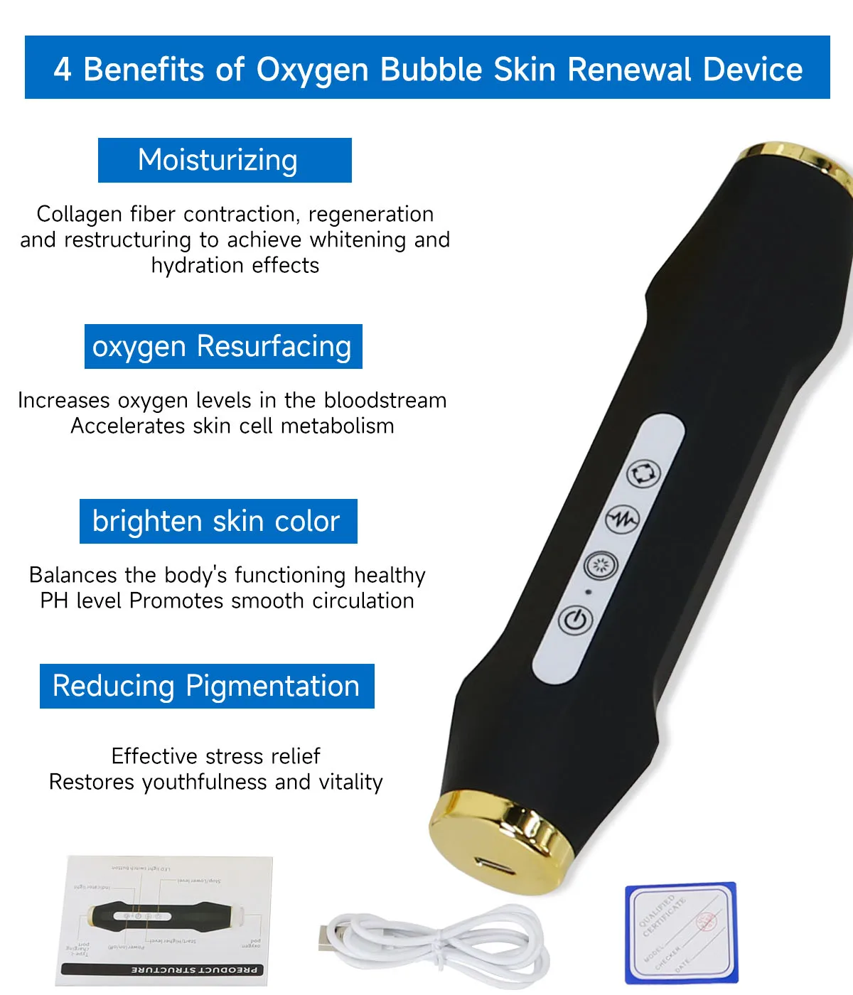 Portable Pods Rechargeable Oxygen CO2 Bubble Oxygenation Capsules Skin Tightening Facial Machine Beauty Device