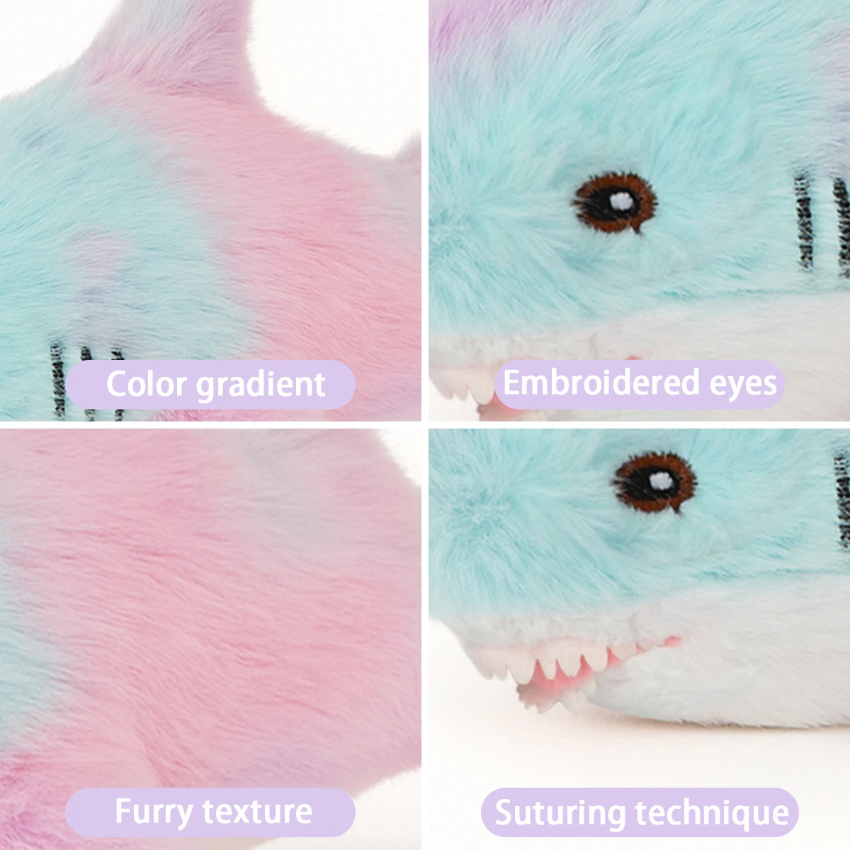 Tie Dye Shark Plush Toy 30cm 60cm Giant Soft Stuffed Animal For Children Shower Christmas Gift Boys Girls