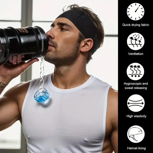 2 Pack Stylish Sports Headbands   Moisture Wicking  Adjustable  Wear Suitable  For  Running And Fitness  Daily Sports Protective 4