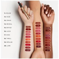 Hourglass Rouge à lèvres et baume brillant volumisant 6 couleurs, tube métallique de luxe avancé, couleur Chocolat Thé au lait cannelle 5