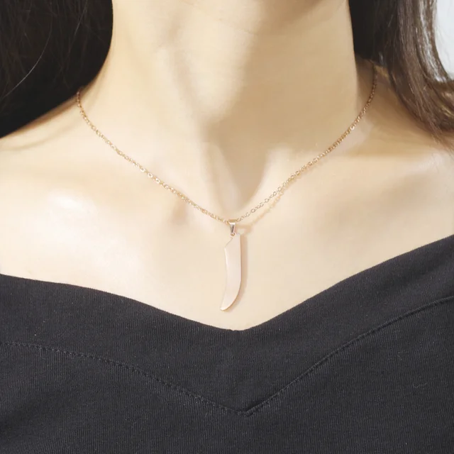 Skyrim Arabic Alphabet Series Pendant Stainless Steel Necklace Women's Fashionable And Minimalist Birthday Gift Jewelry Gift New 5