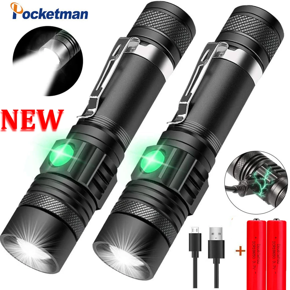 Potenti Torce A Led V6/L2 Torcia Ricaricabile Usb Torcia Per Bicicletta Torcia Da Campeggio Impermeabile Per Esterni Torcia Con Zoom