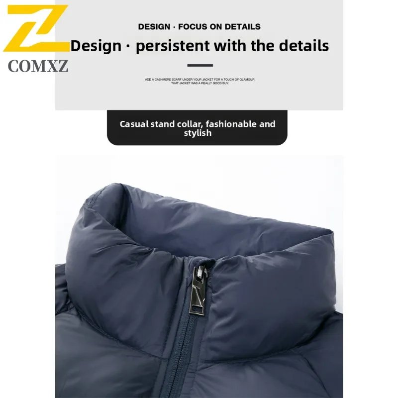 2025​Men Stand Collar Cotton Jacket Winter Windproof Waterproof Thermal Insulated Business Casual Thickened Outdoor Sport Parka​