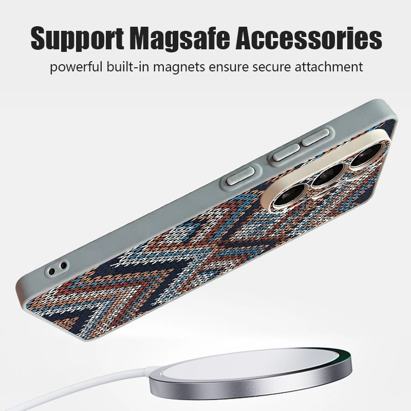 Magnetic Retro Geometric Print Phone Case Cover