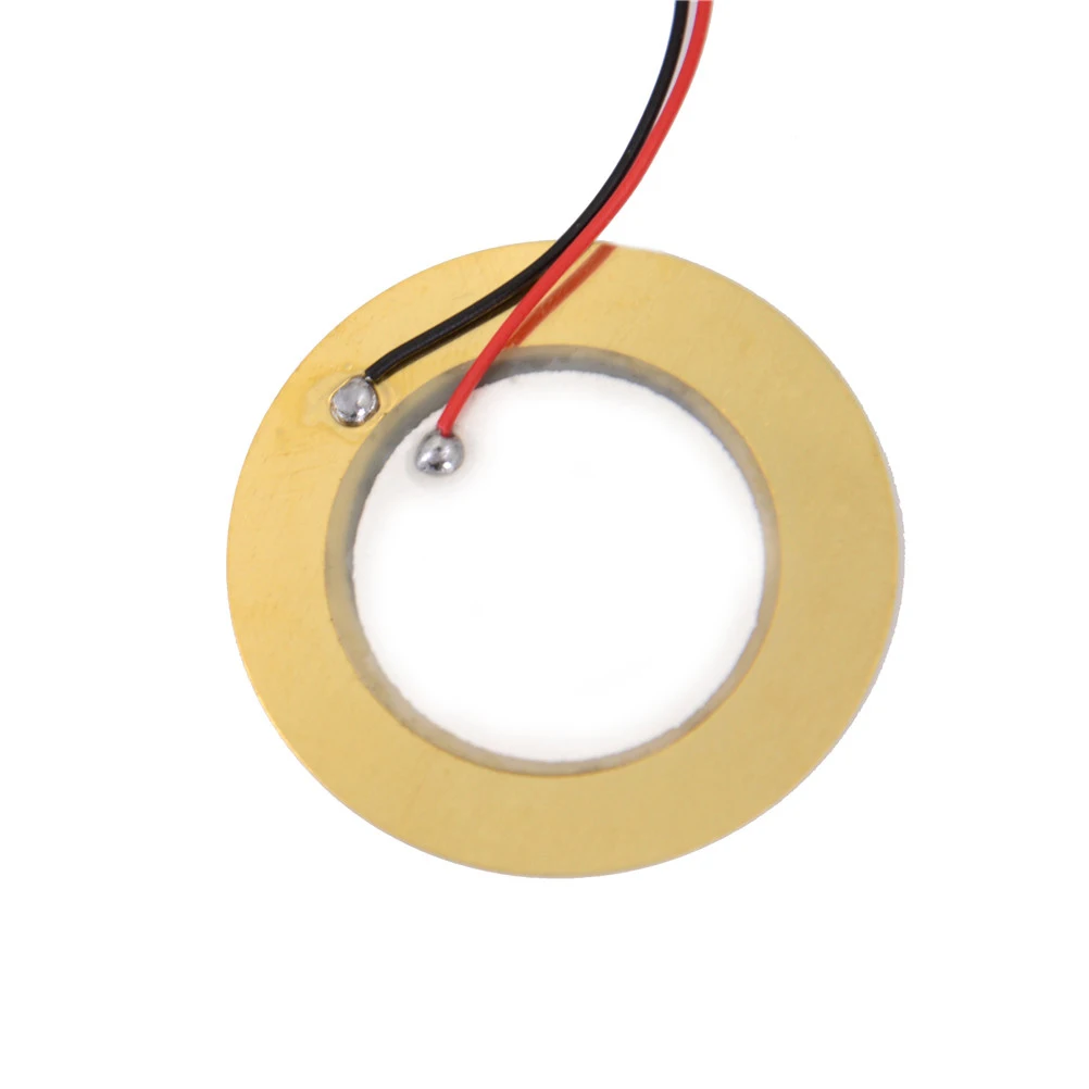 10pcs/lot 35mm Buzzer Copper Piezo Ceramic Element Sounder Sensor Trigger Drum Disc With Cable Length 11cm Piezoelectric piezo buzzer sensor