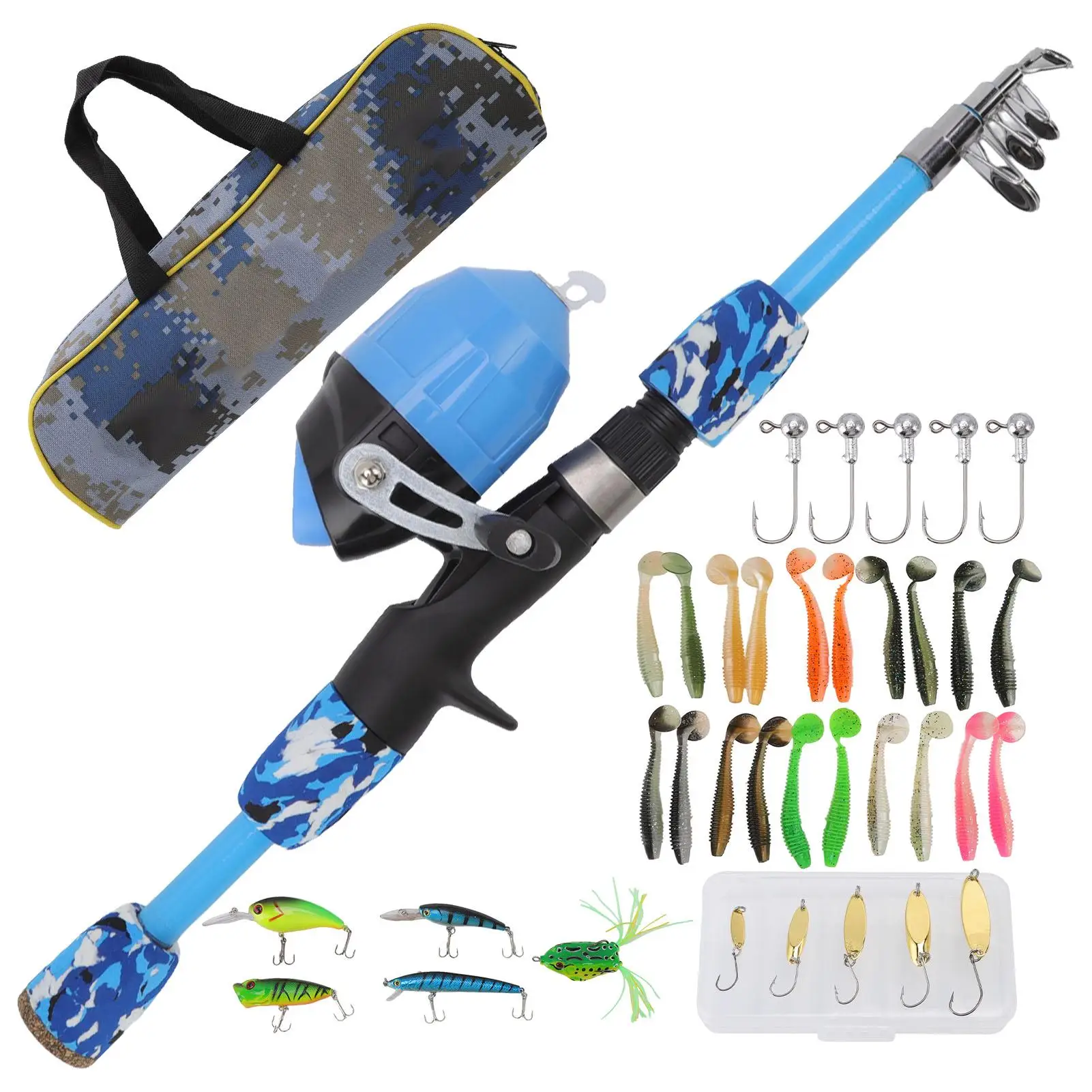 

Youth Fishing Rod With Reel Combo Versatile Pole Set for Ages 3 15