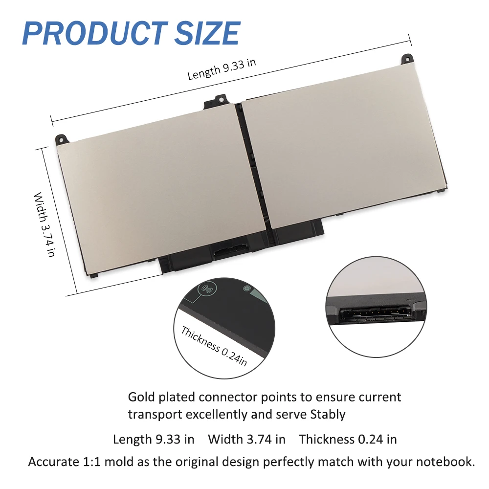 Bateria do Portátil para Dell Latitude Dell Latitude 7300 7400 5300 5310 em 60wh 7500mah 7500mah Etesbay-mxv9v - Imagem 5
