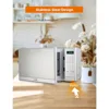 Microwave with 10 Power Levels, 700W with Digital Display, Countertop Microwave with Child Safety Door Lock, Programmable 5