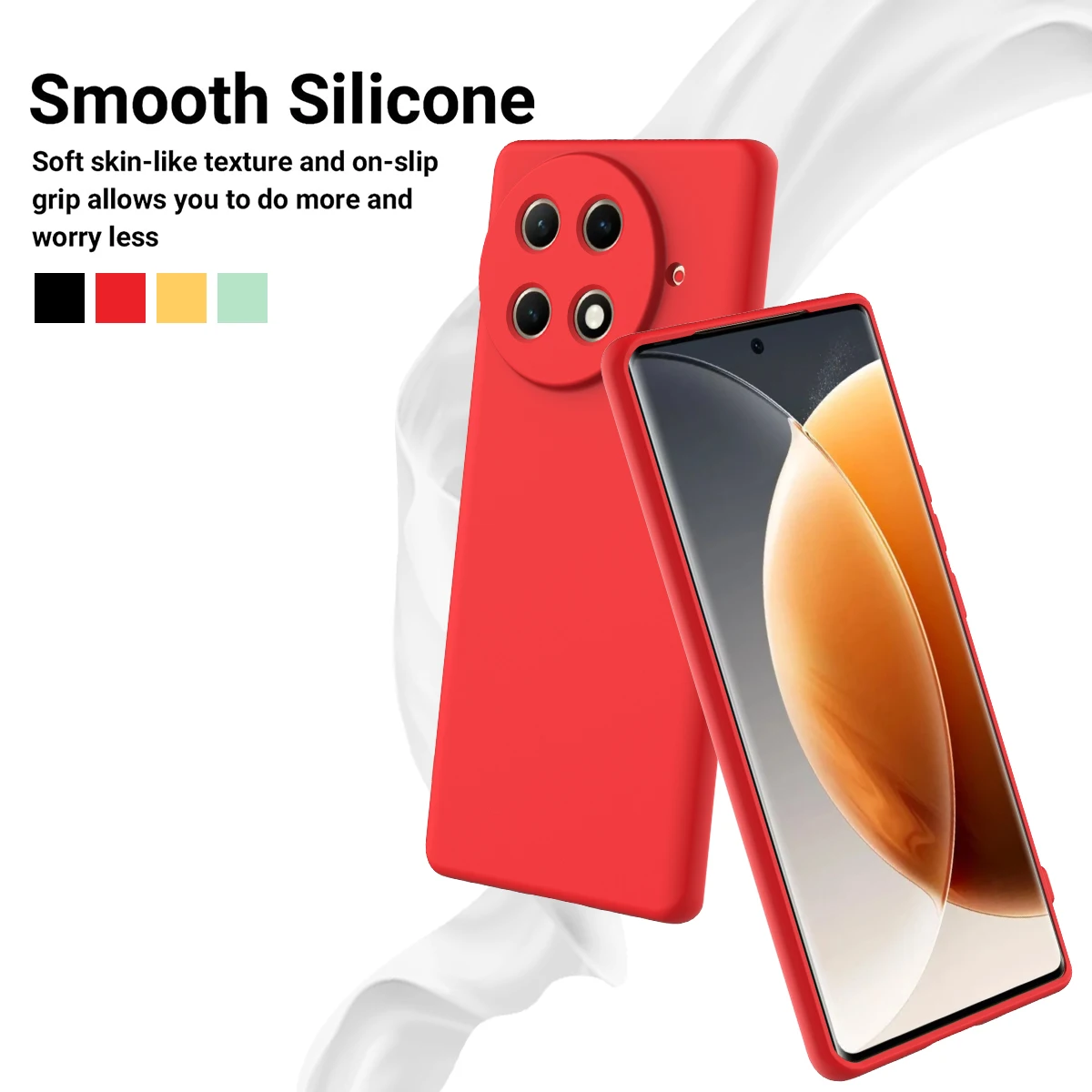 Luxury Skin-Feel Ultra-Thin Silicone Case - Soft, Shockproof, and Anti-Fall Bumper Cover