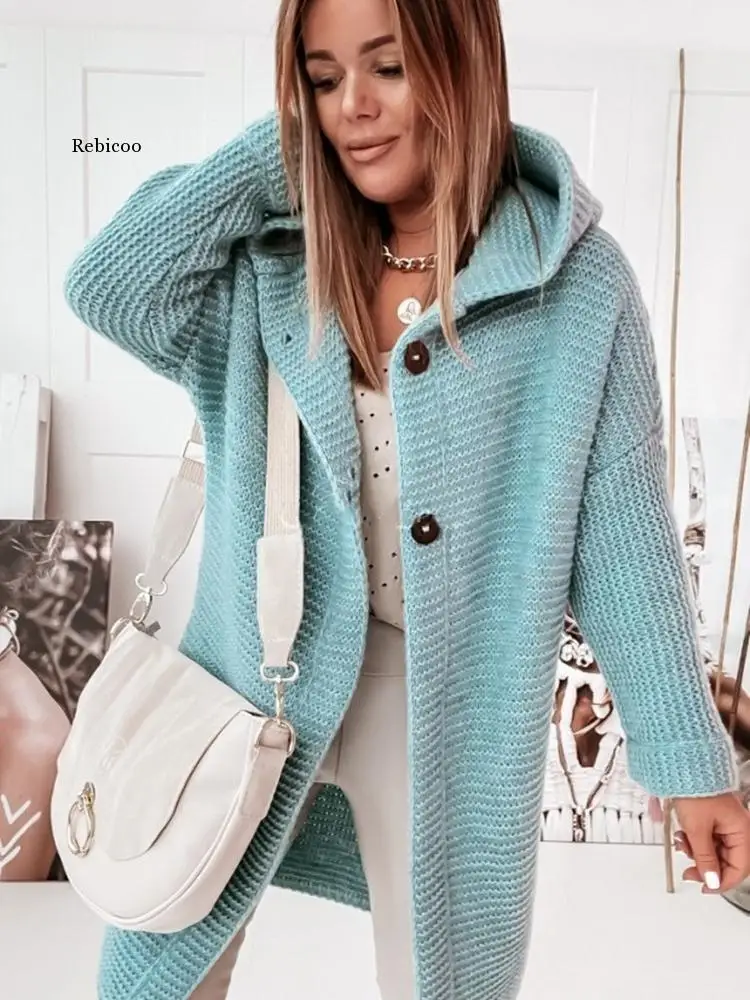 

Зимнее пальто для женщин, новинка сезона осень-зима 2022, Свободный вязаный кардиган, Топ с длинным рукавом, свитер, повседневный розовый кардиган, женский свитер