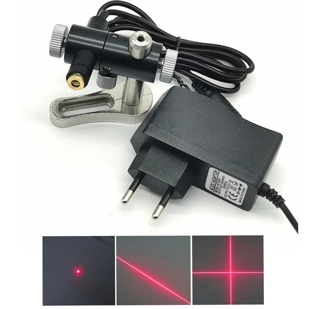 650nm Red Lights 10mw 20mw 50mw 80mw Laser Diode Module With 5V Power Adapter 2-axis Holder Heatsink 12 55mm focusable 650nm red laser diode module lights cross beam marker level 5mw 10mw 20mw 50mw 80mw optional