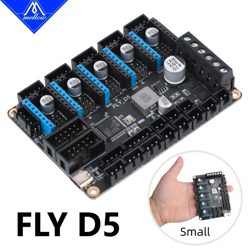 Mellow Axis Fly d5 V1.0 Board Placa de Controle de 32bit Klipper Firmware Tmc2209 Uart Peças da Impressora 3d para Ender Voron0.1 0.2