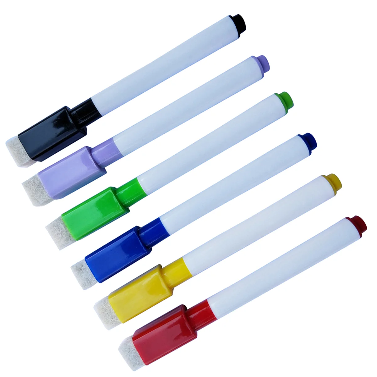 건식 지우기 마커, 재기록 가능 미세 포인트, 저취, 미니 자석 모듬, 생생한 색상, 6 개