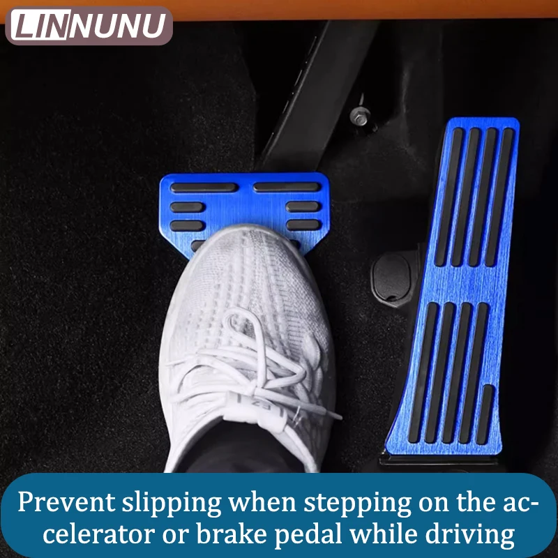 LINNUNU Car Pedals Cover Aluminum Automatic Brake Gas Accelerator Non-Slip Foot Pedal Pad Kit Auto Accessories For Leapmotor C10