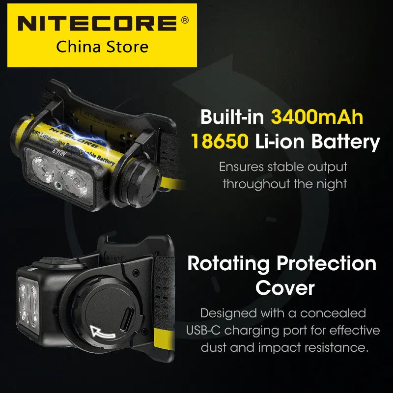 nitecore-nu43-usb-c-rechargeable-headlamp-1400-lumens-for-trail-running-led-work-light-fishing-trekking-built-in-18650-battery