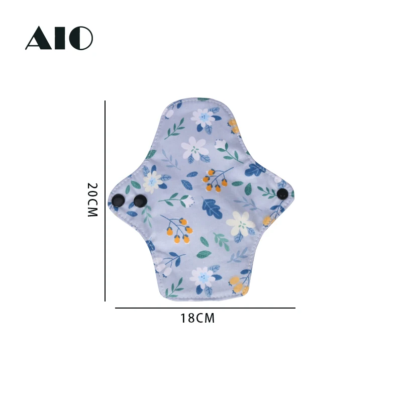 AIO 1pcs Reusable Organic Cotton Cloth Pad Washable Retro Dots Panty Liners Sanitary Napkins Leak-proof Cloth Menstrual Pads