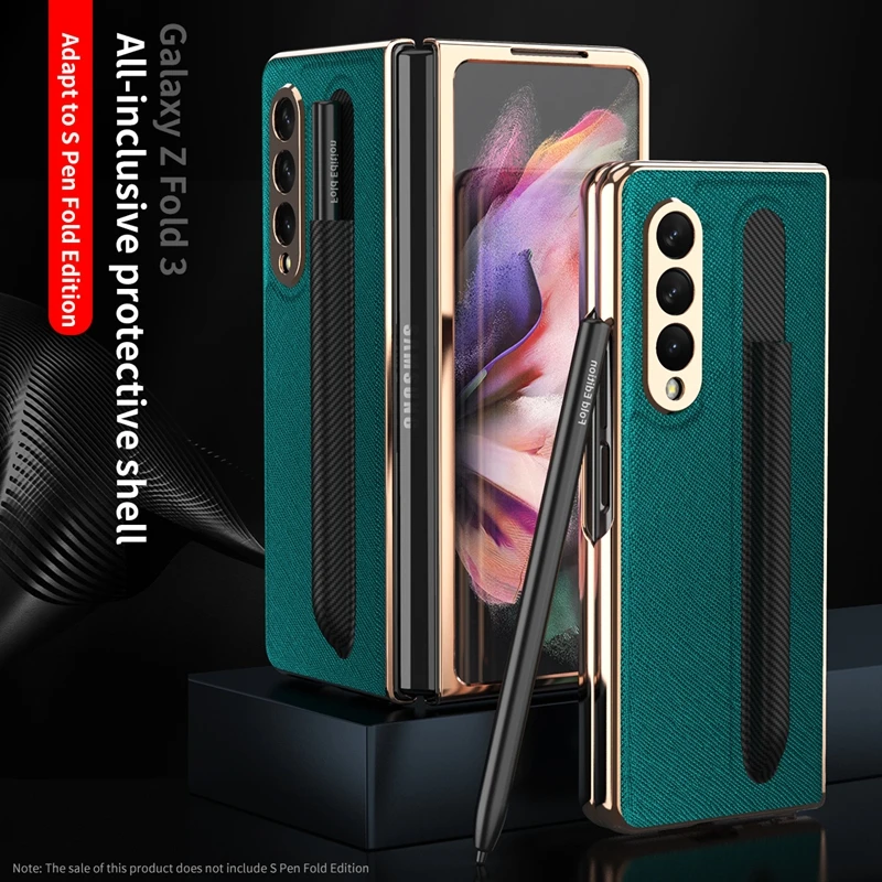 

Чехол с перекрестным рисунком для Samsung Galaxy Z, складной 3 Чехол, держатель для ручек, Ультратонкий чехол для Galaxy Z Fold3 No S Pen