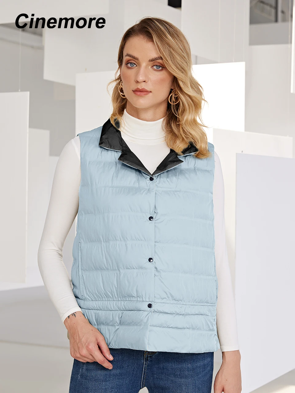 Cinemore Autumn Winter Jackets 2022 Woman Can Be Worn Both Sides Warm