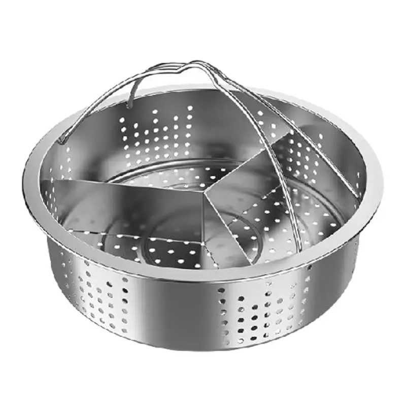 

Steaming Basket Stainless Steel Vegetable Steamer Basket Multifunctional Tamale Steamer Pot With Triple Separator And Handles