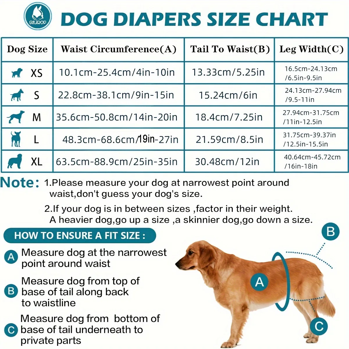 2 Pack Dog Diapers Female Washable Reusable Female Doggie Diapers with Adjustable Tail Hole in Heat Period Large Dog Labrador