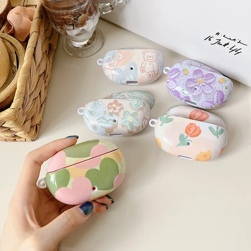 Cute Flower Love Heart Bear Pattern Per Beats Studio Buds/Buds + Custodia Lucida Per Pc Hard Shell Custodia Per Auricolari Wireless Bluetooth