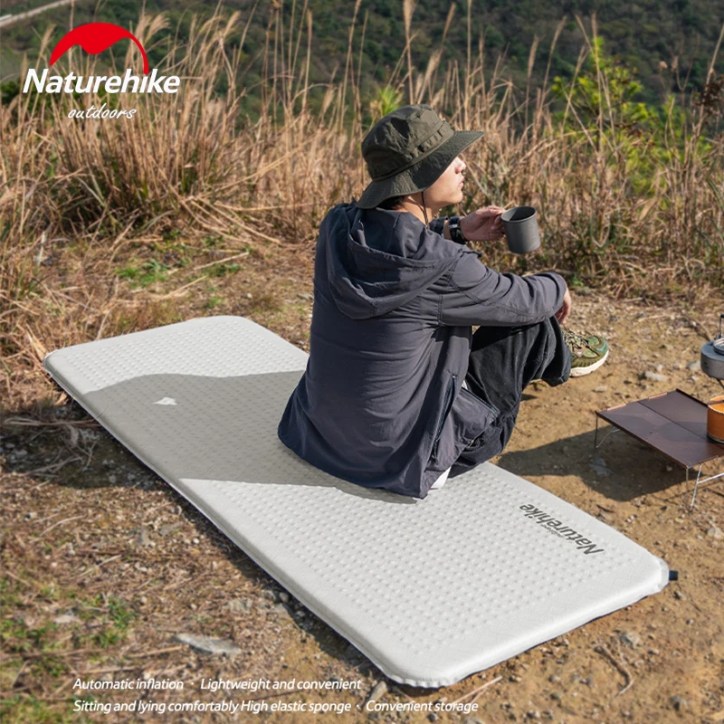 Matelas de couchage en polymère auto-gonflant avec oreiller pour 2 personnes,  double coussin d'air, lit de voyage, camping en plein air, randonnée -  AliExpress