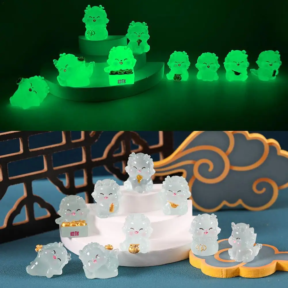 

Cute Mini Luminous Dragon Figurine 2024 Chinese Year of The Dragon Ornament Micro Landscape Decoration Miniature Toy