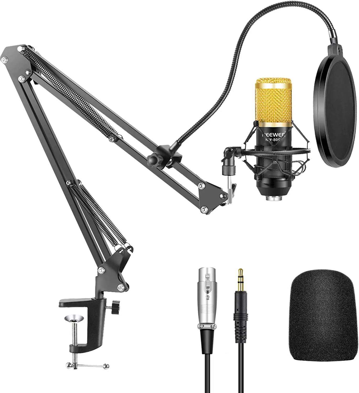 Vonyx STUDIOSET Studio Microphone Set with Stand and Pop Filter
