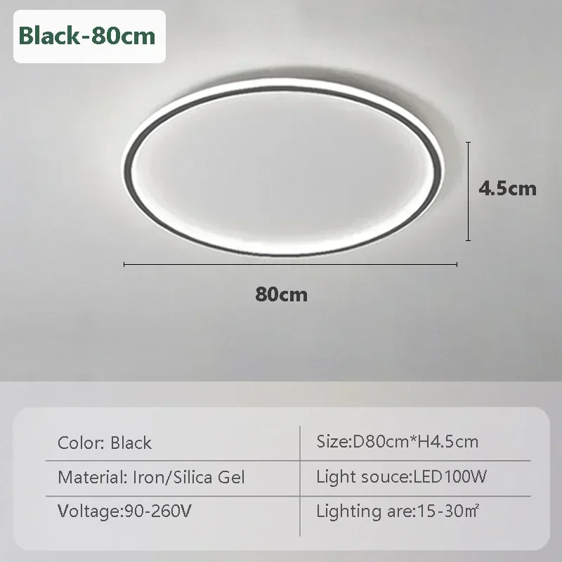 إضاءة سقف LED حديثة، بتصميم دائري بأقطار 30/50/80...