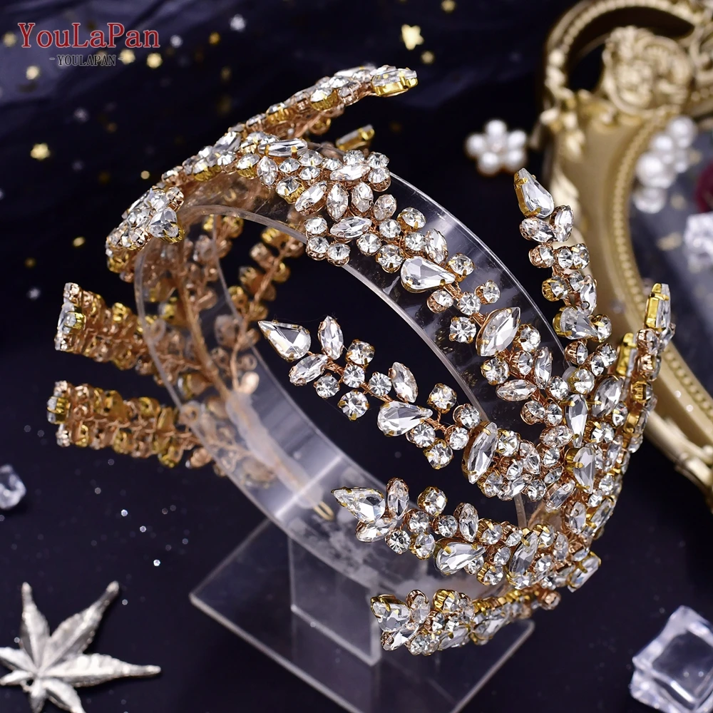 YouLaPan HP425 Bridal Headbands Wedding Tiara and Crown Crystal Headwear Rhinestone Wedding Accessories women Bride Headpiece