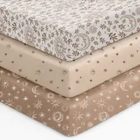 Lot de 3 draps de lit bio pour bébés garçons et filles, drap de matelas neutre respirant en jersey pour lit de bébé, matelas pour tout-petit, doux 1
