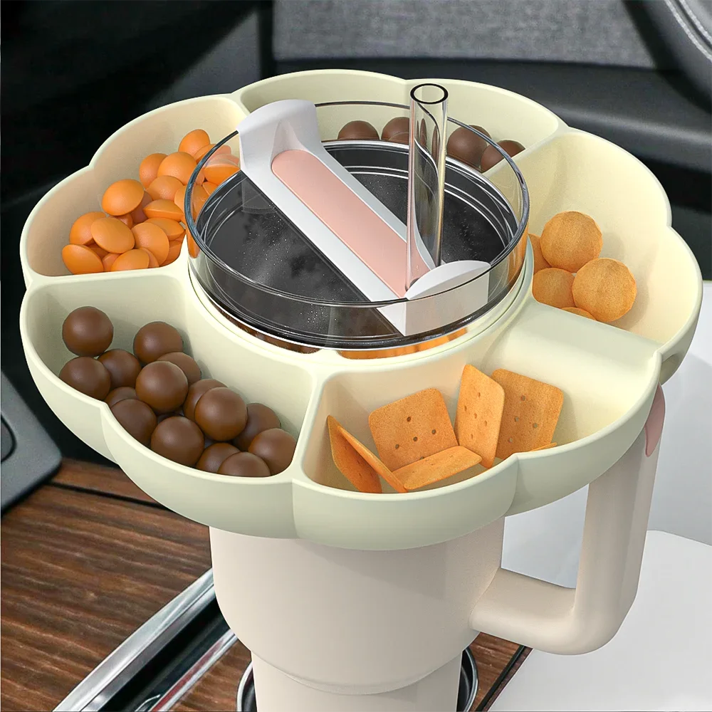 

Snack Bowl Food-Grade Reusable Snack Tray Lightweight Snack Ring with 5 Compartments for Stanley Cup30/40oz Accessories
