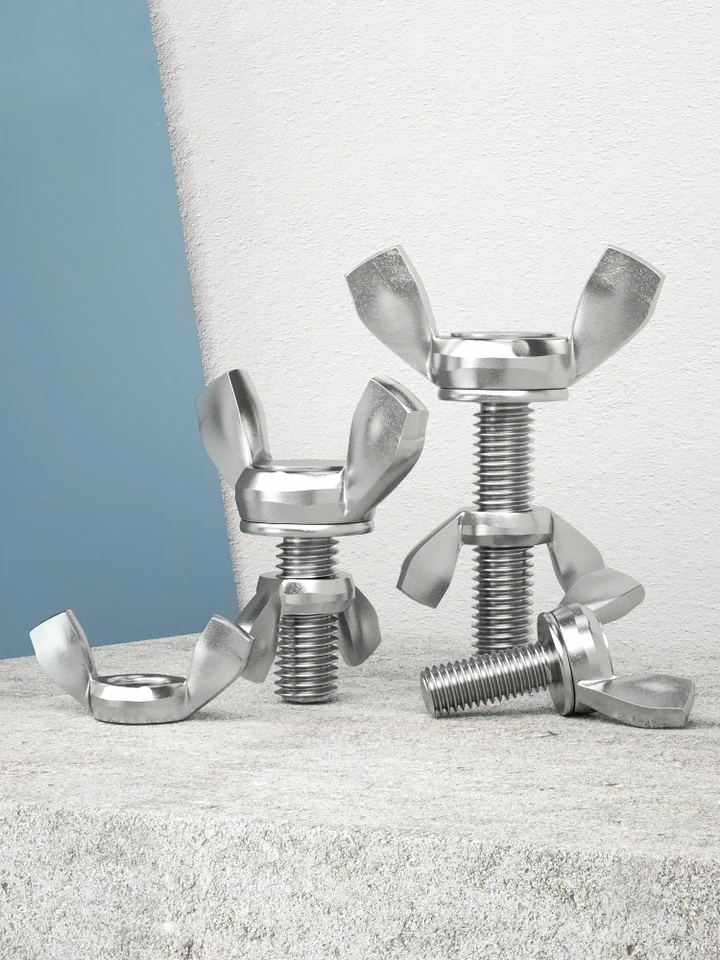 5/10 Set Di Bulloni A Farfalla M3 M4 M5 M6 M8 M10 E Dadi Esagonali In - Foto 3