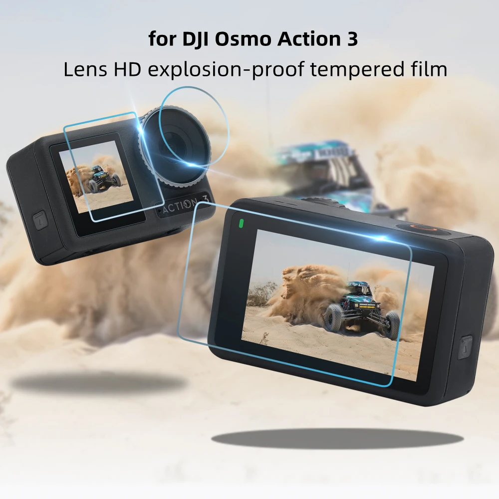 Per Dji Osmo Action 3 Pellicola Protettiva Anti-Esplosione Hd Con Lente Temperata Per Accessori Dji Osmo Action3