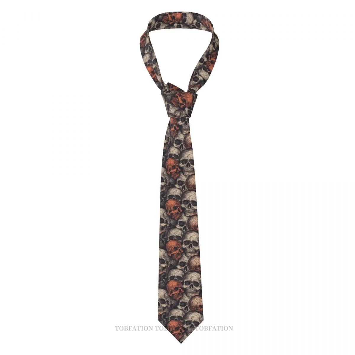 

Orange Print Ties Skull Skulls Casual Unisex Neck Tie Daily Wear Narrow Striped Slim Cravat