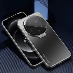 Enhanced Metal Lens Camera Holder Kickstand Shockproof Matte Protective Case for POCO F7 ultra (Black)